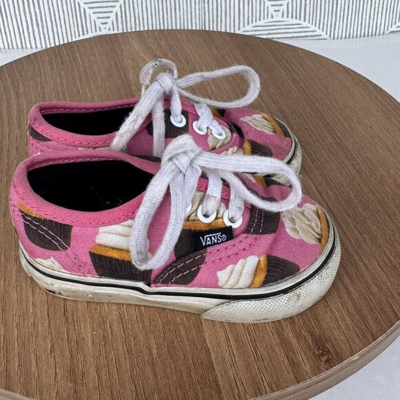 Lucky Brand & Vans Baby Shoe Lot Gold Moc Bow & V Pink Cupcake Sneakers Size 4C - Picture 8 of 16